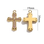 Yellow / 1 Piece Classic Retro Style Cross Shape Stainless Steel  Gold Color Women's Pendant Picture12